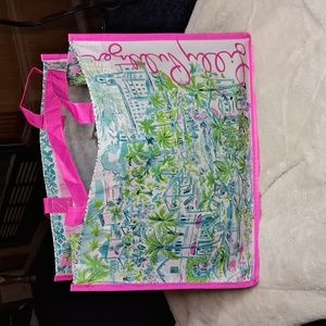 Lilly Pulitzer reusable pink and white bag